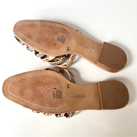 Vince Camuto Cresetia Woven Leather Mule Flat In Sandstone Animal Print - Picture 6 of 6